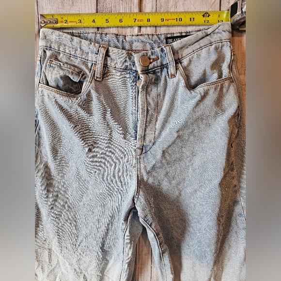Blank NYC Size 27 The Baxter Rib Cage Straight Leg Button Fly Blue White Jeans - Picture 7 of 9